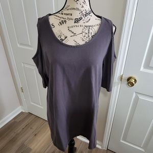 Torrid grey cold shoulder top Women's plus Size 3X